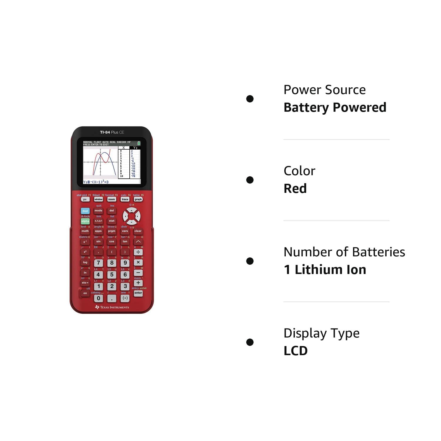 Texas Instruments TI-84 Plus CE Radical Red Graphing Calculator