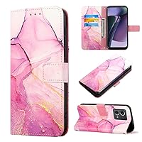 Wallet Case for Motorola Moto G Stylus 5G 2023 Case with Kickstand Card Holder Slot Magnetic Clasp Marble Design Cover Leather Protective Case for Moto G Stylus 5G 2023 Marble Pink Purple