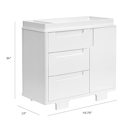 Babyletto Yuzu 3-Drawer Dresser in White, Greenguard Gold Certified