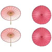 Koyal Wholesale 32-Inch Red Paper Parasol In Bulk 48-Pack Oriental Umbrella for Wedding, Party Favors, Summer Shade
