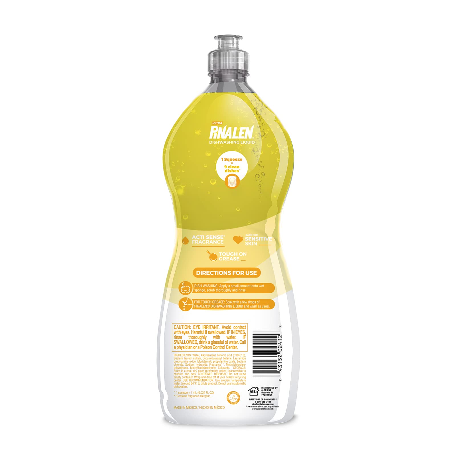 Pinalen Dishwashing Liquid Lemon Energy, 25.3 fl. oz., 1.78 pounds (2412)