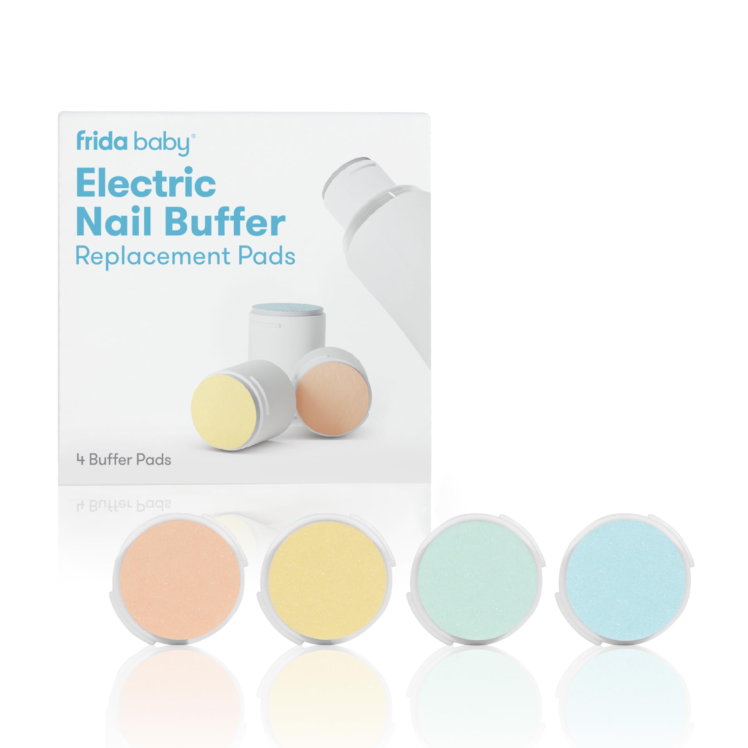 Frida Baby Electric Nail Buffer Replacement Pads | Safe + Easy Grooming, Trimming, and Nail Filing for Newborn, Toddler, or Children's Fingernails and toenails, 4 Buffer Pads