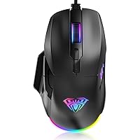 Gaming Mouse, 12800 DPI RGB Wired Gaming Mouse with 13 Backlit Modes & 6 Programmable Macro Buttons, PC Gaming Mice Support DIY Keybinding, Mouse Gamer for Laptop PC Mac