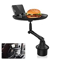 1 PC Car Cup Holder, Adjustable Car Food Tray Table, Cup Holder Extender, Car Drink Holder, Car Travel Accessories, Road Trip Essential (Black #Large)