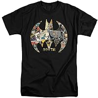 Batman Tall T-Shirt 80th Anniversary Shield Black Tee