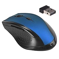 USB gaming wireless mouse player 2.4GHz mini receiver 6- key computer mouse gaming mouse for computer PC laptop blue