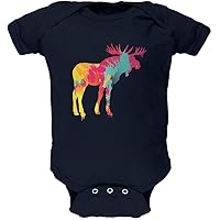 Splatter Moose Navy Soft Baby One Piece