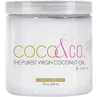 100% RAW Coconut Oil for Skin & Hair, Clean Beauty Grade, Pure and Organic Extra Virgin by COCO & CO. 8 Fl Oz (Pack of 1)