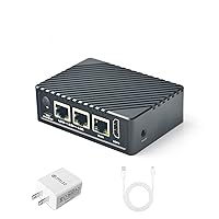 youyeetoo NanoPi R5S Mini Router with Metal Case,2GB LPDDR4 8GB EMMC, RK3568 Development Board 0.8TOPS NPU Support Docker Three Ethernet Ports USB3.0 HDMI Support M.2 NVMe PD Power (Power Bundle)