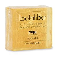 Primal Elements Lemongrass Loofah Bar Soap, 5 Ounce