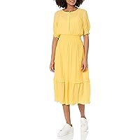 Nanette Nanette Lepore Women's Maxi Caribbean Texture Dress with Smock Waist and Button Chest