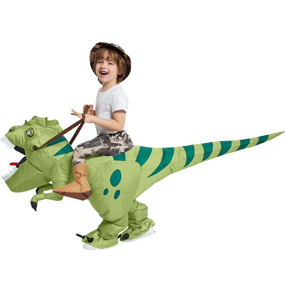 One Casa Inflatable Dinosaur Costume Riding T Rex Air Blow up Funny Fancy Dress Party Halloween Costume for Kids