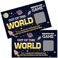 50 Pack Rocket Ship Baby Shower Game Scratch Off Cards for Baby Shower, Baby Shower Activity and Idea (Out Of This World)