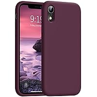 OuXul iPhone XR Case, Full Covered Shockproof Phone Case Flexible Liquid Silicone Gel Rubber Cover, Slim Fit Protective Phone Case 6.1 inch with Soft Anti-Scratch Microfiber Lining(Wine)