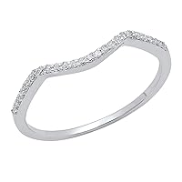Dazzlingrock Collection Round White Diamond Enhancer Wedding Band for Women (0.12 ct, Color I-J, Clarity I1-I2) in 14K Gold