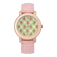 Ladybug and Flowers Casual Watches for Women Classic Leather Strap Quartz Wrist Watch Ladies Gift