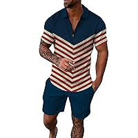 American Flag Print Patriotic Polo Shirt Mens Polo Shirts Short Sleeve 2024 Summer Seaside Beach Holiday 3D