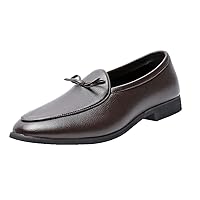 Mens Loafers Casual Driving Prom Wedding Stylish Bow Slip on Dress Shoes Moccasins Black Brown