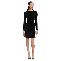 Donna Morgan Women's Long Sleeve Sheath Dress with Flap Pockets at Side HIPS