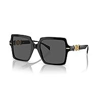 Versace Woman Sunglasses Black Frame, Dark Grey Lenses, 55MM