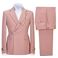Mens Tuxedo Suit Set 2 Piece Slim Fit Regular Jacket Suits Tuxedo for Men Wedding Prom Party Business Blazer