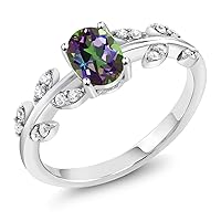 Gem Stone King 925 Sterling Silver Green Mystic Topaz Olive Vine Ring For Women (1.21 Cttw, Gemstone Birthstone, Available In Size 5, 6, 7, 8, 9)