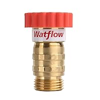 Watflow Lead-Free Brass, Water Pressure Regulator, Garden Hose Pressure Regulator, Pressure Reducer for Camper, Trailer, RV, Garden, Plumbing System, 40-50 psi, 3/4