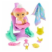 2023 Interactive Baby Monkey Nursery Playset – Jas with 2-in-1 Cradle and High Chair, and 6 Accessories (Ages 5+)