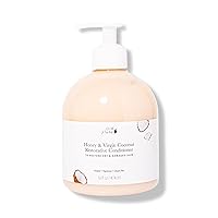 100% PURE Restorative Conditioner Honey & Virgin Coconut Moisturizer & Repair Replenishing Nutrient Boost for Dry Damaged Hair, Promotes Healthy Growth for Women & Men Sulfate Free - 16 Fl Oz