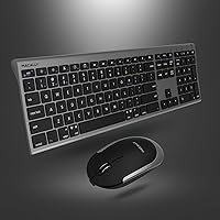 Macally Premium Bluetooth Keyboard and Mouse for Mac - Multi Device - Rechargeable Mac Wireless Keyboard and Mouse Combo (110 Keys) - Slim Keyboard Mouse for MacBook and iMac - Space Gray