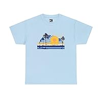Coastal Charm, Perfect Summer Attire with Relaxing Seaside Flair - Beach Vibes Unisex Heavy Cotton T-Shirt.