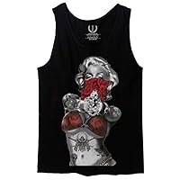0333. Marilyn Monroe Gangster Red Rose Cool Graphic Hipster Red Roses Summer Men's Tank Top