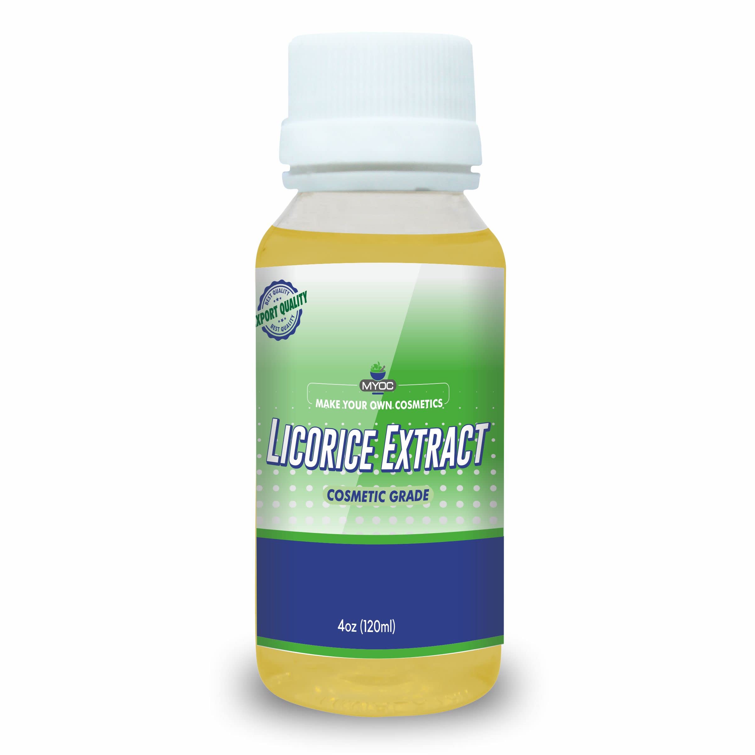 MYOC Licorice Extract: 120 ml (4.05 fl. oz), Pure liquid for skin and face. Bulk Licorice Extract.