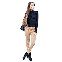 Ribbed Mock Turtleneck Top Long Sleeve for Women and Juniors