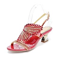 Women's Fashion Glitter Rhinestone Open Toe Summer Party Office Dress Dating Trave Unique Sandals