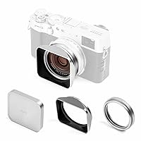 NiSi NC UV Adapter Hood Kit for Fujifilm X100 Series (Silver) - Lens Protection Filter for Fuji X100 Cameras (X100, X100S, X100F, X100T, X100V, X100VI) - 49mm Front Filter Thread, Press-On Metal Hood