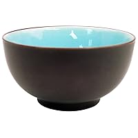 CAC China 666-4-Blu Japanese Style 4-3/4-Inch Lake Water Blue Rice Bowl, Box of 36