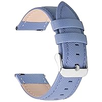 Fullmosa 22mm Leather Watch Band Compatible with Samsung Galaxy Watch 46mm,Galaxy Watch 3 45mm,Gear S3 Frontier/Classic,Fossil gen 6,Garmin Vivoactive 4/Forerunner 945,Light Blue+Silver Buckle