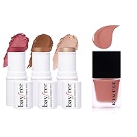 KIMUSE Multi Stick Trio Face Makeup & Lightweight Breathable Feel, Sheer Flush Of Color Liquid Blush Makeup