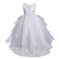 Flower Girl's Dress Princess Puffy Tulle Dresses Bridesmaid Wedding Communion Birthday Party Pageant Maxi Prom Gown for Kids
