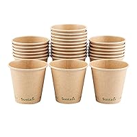 Restaurantware Sustain 8 Ounce Hot Cups 1000 Single Wall Coffee Cups - Lids Sold Separately Leakproof PLA Coating Compostable Kraft Paper Cups Tolerates Up To 212F For Hot Or Cold Beverages