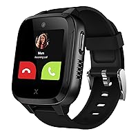 XPLORA Kidzi - Phone Watch for Children (with SIM Card) 4G, Calls, Messages, School Mode, SOS Function, GPS, Camera, Pedometer - Includes Free Tariff Agreement for 3 Months (Black)