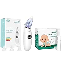 Baby Nasal Aspirator with 24 PCS Baby Gas Relief, Natural Gas and Colic Reliever for Babies, Electric Nose Sucker for Baby