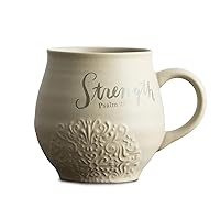DaySpring - Strength Psalm 28:7 - Inspirational Ceramic Mug, 14oz, Olive