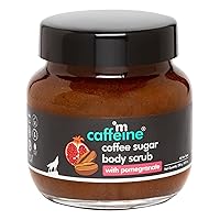 mCaffeine Coffee Sugar Body Scrub with Pomegranate - Body Wash Reduces Scars - Nourishing Blend of Coffee and Brown Sugar - All Skin Types - 8.82 oz