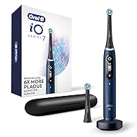 Oral-B iO Series 7 Electric Toothbrush with 2 Brush Heads, Sapphire Blue Alabaster
