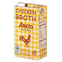 Aneto 100% Natural Chicken Broth, 33.83 Ounce (6 Pack)