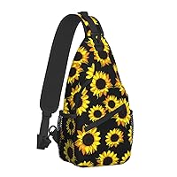 Sunflowers Sling Backpack Crossbody Shoulder Bag Travel Hiking Daypack Chest Bags For Women Men