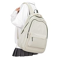 Lightweight School Backpack for Women Men, Laptop Travel Casual Daypack College Secondary School Bags Bookbag for Teenage Girls Boys beige green