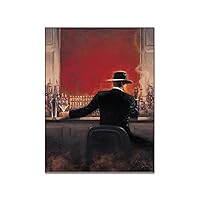 ZHJLUT Posters Cigar Bar Wall Art Man Enjoy Drinking At Bar Poster Modern Artwork Canvas Painting Posters And Prints Wall Art Pictures for Living Room Bedroom Decor 16x20inch(40x51cm) Frame-style